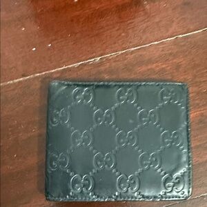 Gucci Black Embossed Leather Card Holder
